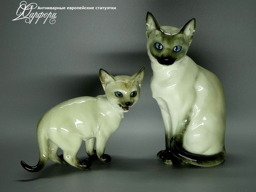 Купить фарфоровые статуэтки Hutschenreuther, Сиамские кошки, Германия